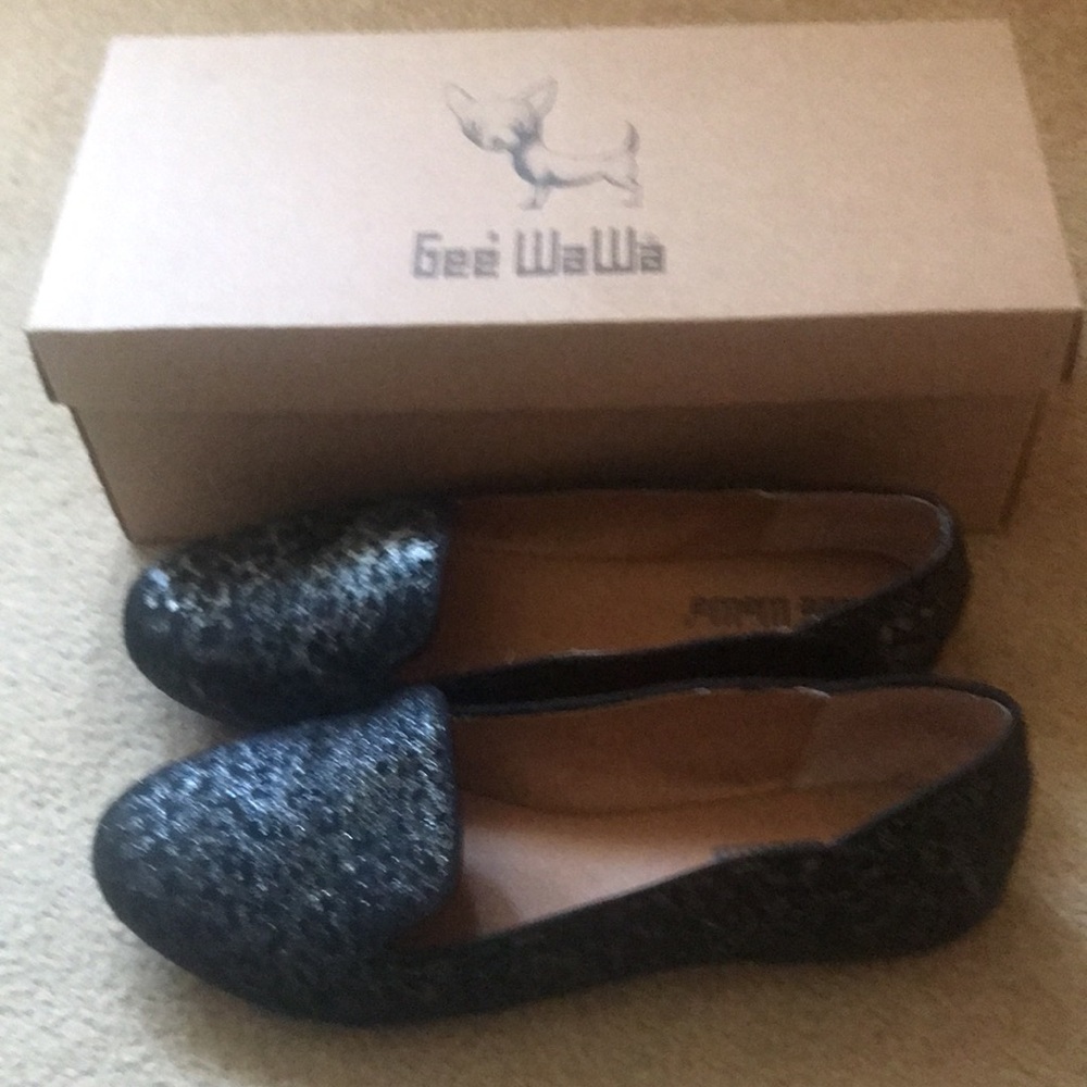 ANTHROPOLOGIE GEE WAWA SYLVIA FLATS. CALF HAIR, LEATHER. SIZE 6. LEOPARD.